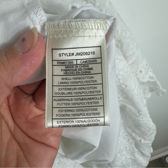 Betsey Johnson White Eyelet Dress Womens Medium Cotton Long Flowy Feminine - Picture 4 of 7